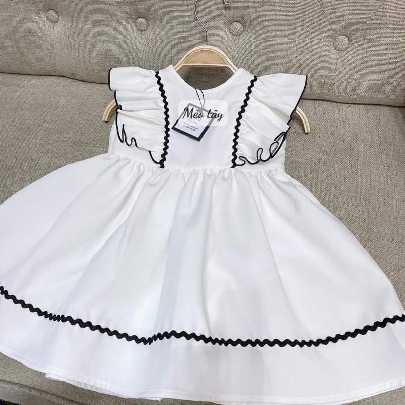 Đầm bé gái- Đầm công chúa thiết kế cánh tiên cao cấp màu trắng- Meotaykids