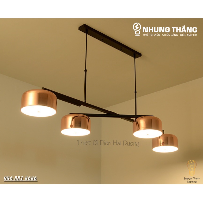Đèn Thả 4 Chao Đui Đồng DGT-1501 - Xoay 90 Độ - Decor Trang Trí Nội Thất Sang Trọng - Phong Cách Hiện Đại -Kèm4 Bóng G45