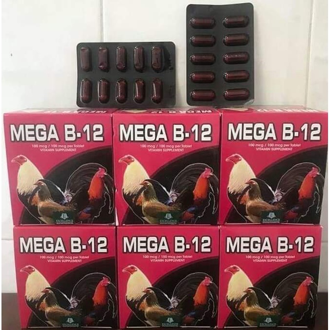 MEGA B12 HỘP 100 VIÊN - Tăng bo, tăng nước máu, tăng thể lực gà đá