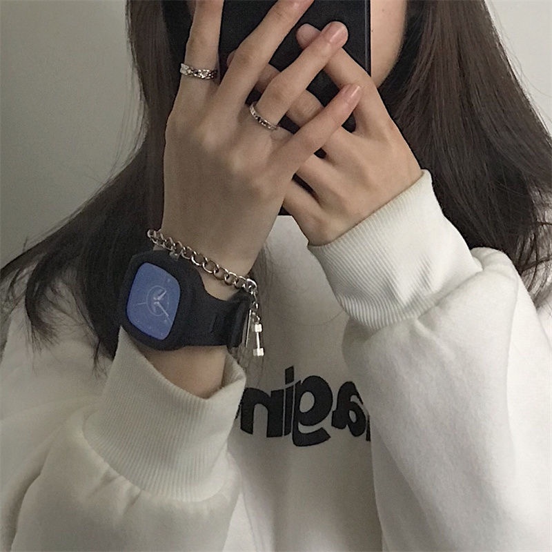 Đồng Hồ Đeo Tay Kỹ Thuật Số Mặt Vuông Thạch Anh Thời Trang Cho Nữ