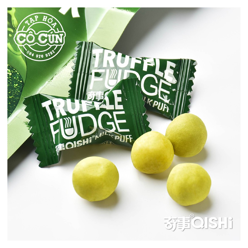 KẸO TRUFFLE QISHI - Kẹo mềm thạc jelly - hộp 80g, 2 vị trà xanh và cà phê