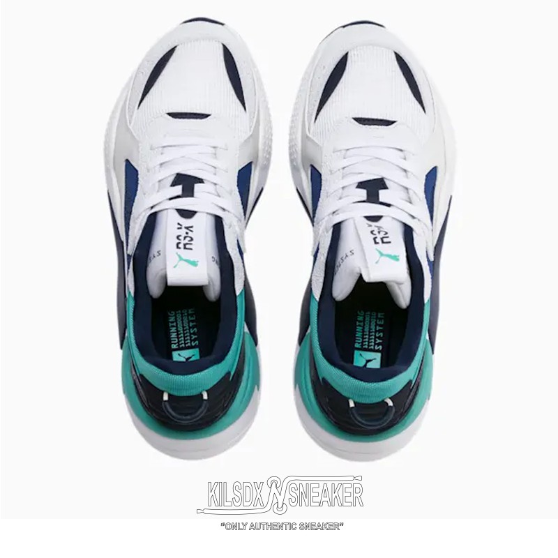 [ Chính hãng ]-Giày Sneaker Unisex Puma RS-X Hard Drive -White Galaxy Blue-White Peacot