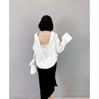 Áo sơ mi cách điệu đổ lưng