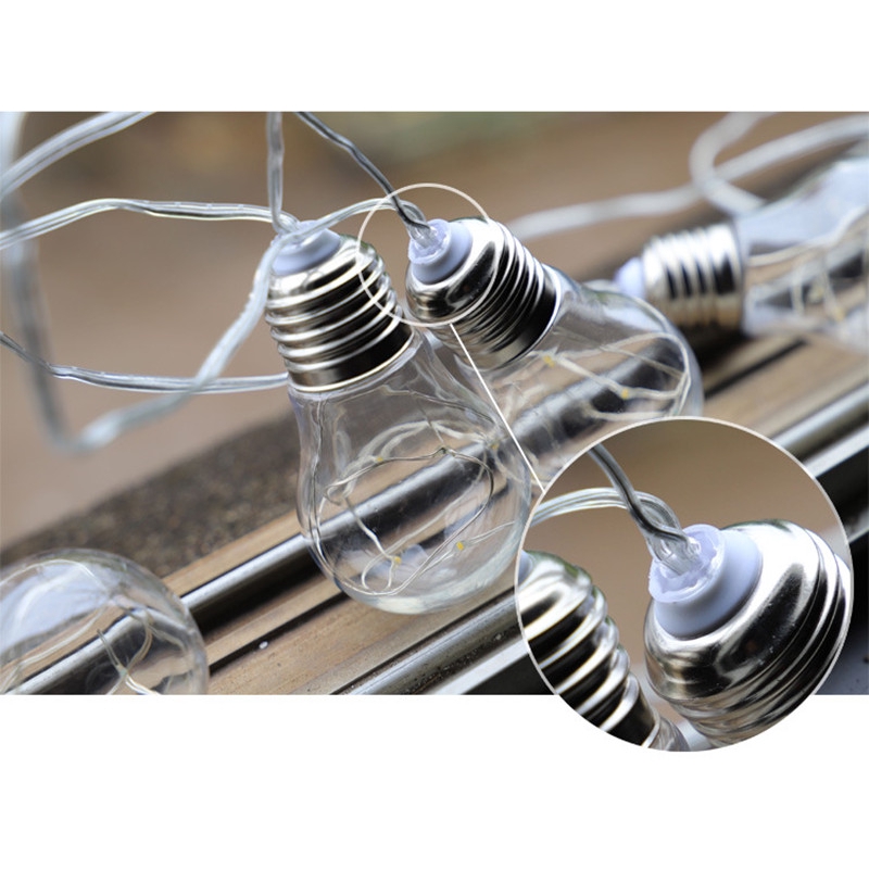 Outdoor LED Solar Light Edison Vintage Plastic 10 Bulbs Hanging Waterproof String Lights【lyfs】
