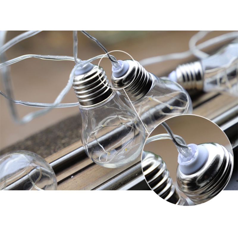 Outdoor LED Solar Light Edison Vintage Plastic 10 Bulbs Hanging Waterproof String Lights【YXC】