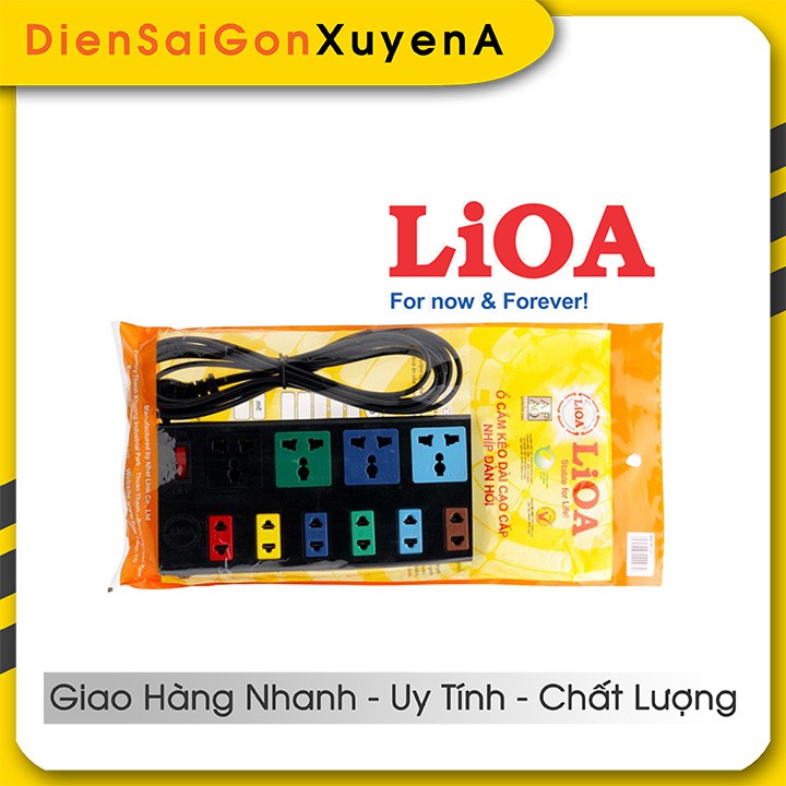 Ổ cắm điện đa năng 10 ổ cắm 5m Lioa 4D6S52 - phân phối bởi Điện Sài Gòn Xuyên Á