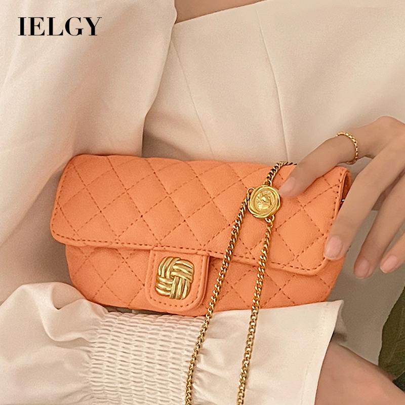 Túi đeo chéo mini hình thoi phối dây xích thời trang mùa hè cho nữ IELGY