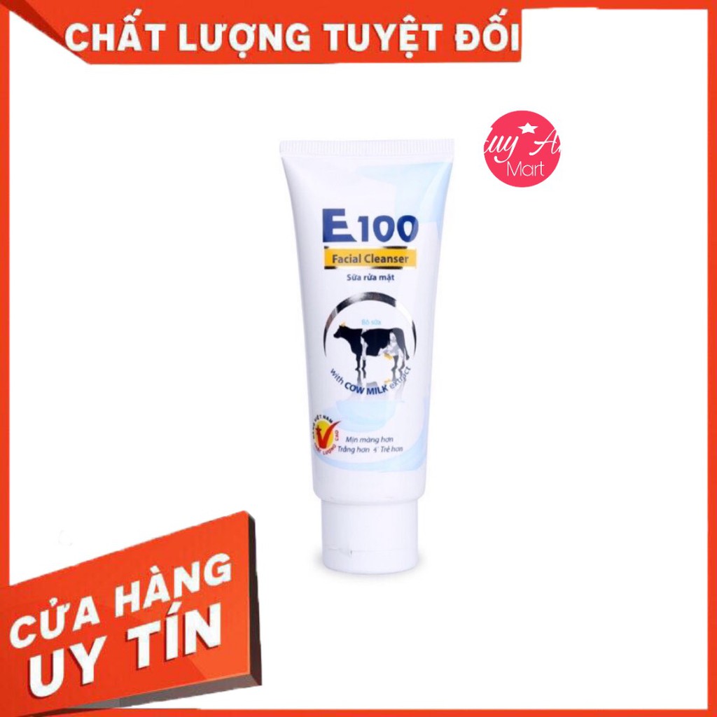 Sữa rửa mặt E100 tinh chất bò sữa 80ml 🔥 HOT HOT🔥 Sữa rửa mặt E100 giúp da mịn màng hơn, trắng sáng hơn và trẻ hơn