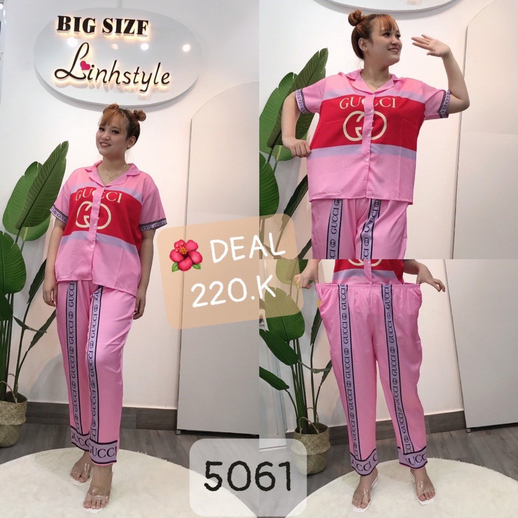 5061 Đồ bộ dài BIG SIZE pijama tay ngắn G.C