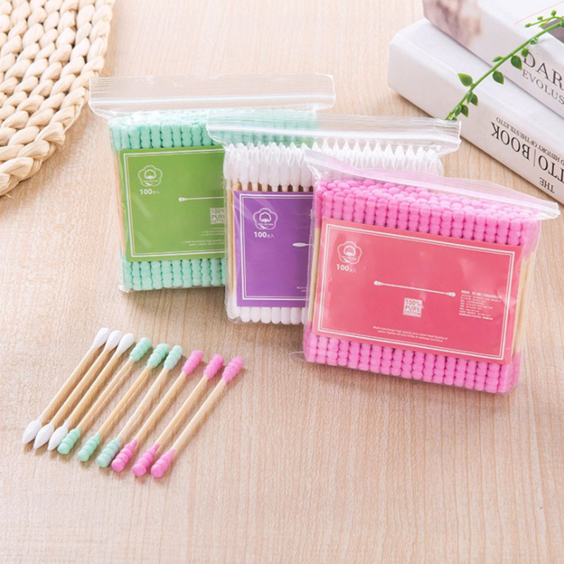 Set 100 Tăm Bông Cotton Hai Đầu Tẩy Trang Chất Lượng Cao