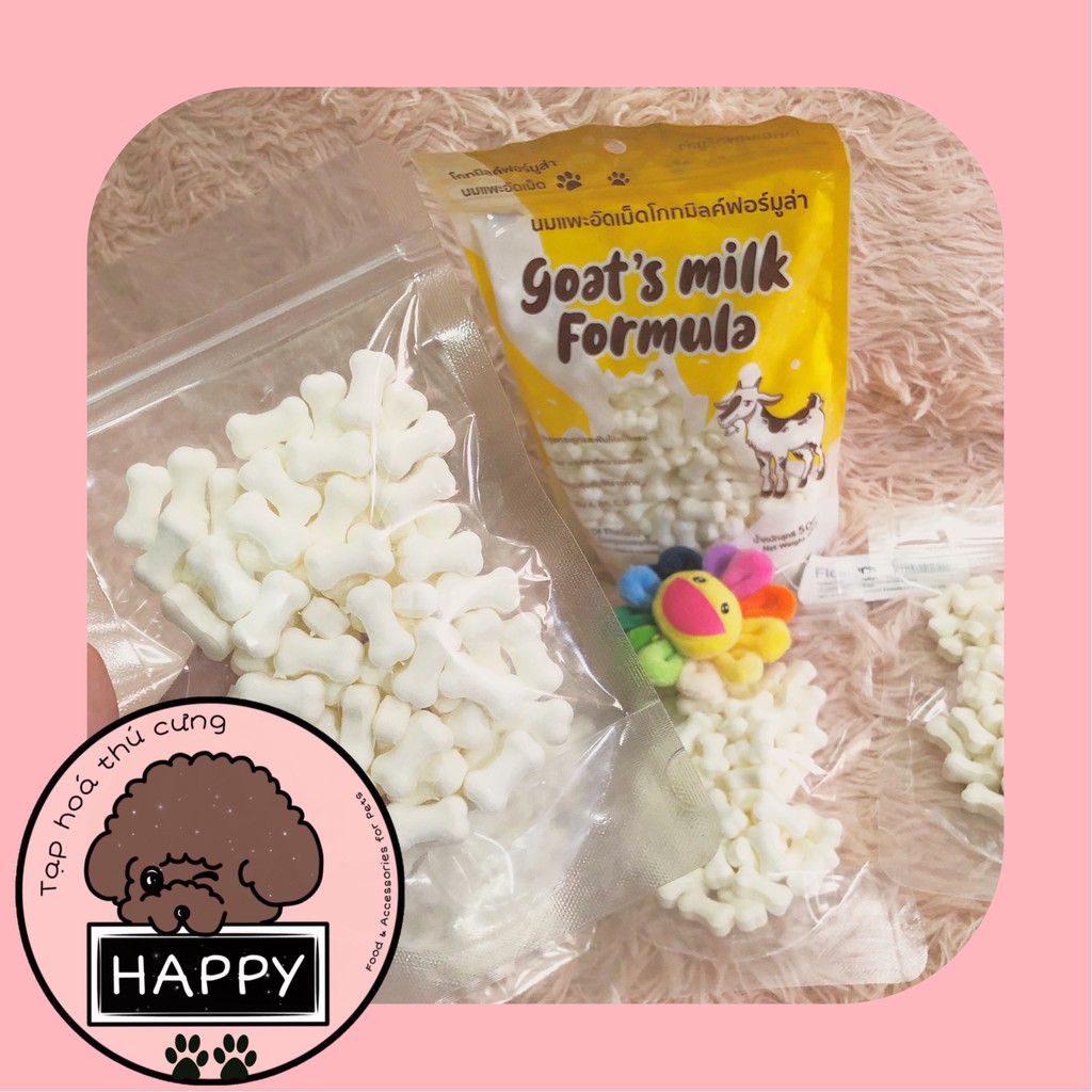 Kẹo xương vị sữa dê GoatMilk bổ sung canxi cho cún mèo [Ảnh thật] [Có sẵn] - Tạp Hóa Thú Cưng Happy