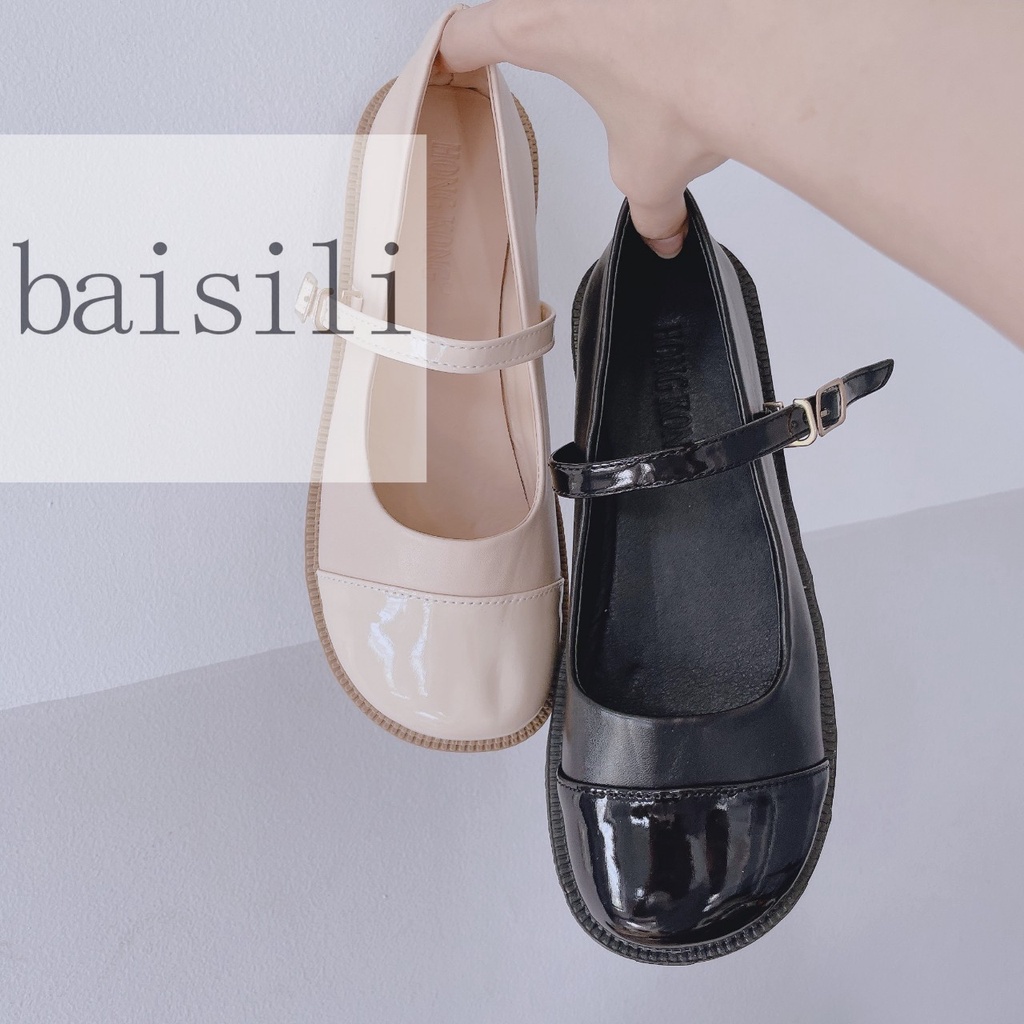 GIÀY THỜI TRANG BAISILI - SỤC NỮ BÍT MŨI TRÒN - GIÀY CAO GÓT QUAI NGANG BÍT HẬU ĐẾ THẤP BB220909