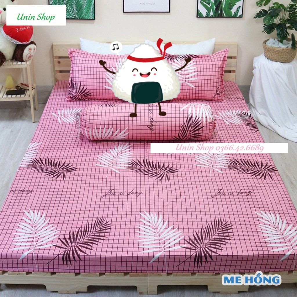 (Sale lớn) Bộ 3 món ga kèm 2 áo gối m6/m8/2m2, drap bo chun bọc nệm mẫu Cung hoàng đạo poly cotton