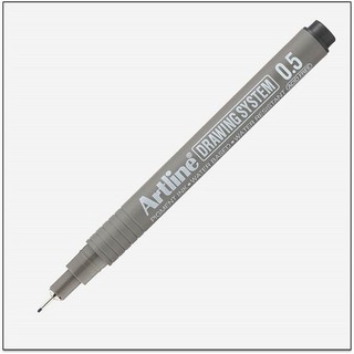 Bút kim số đi nét vẽ kỹ thuật artline ek-235 - needle tip 0.5mm - màu đen
