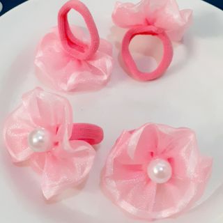 Sét 2 Cột tóc vải đính hoa dễ thương cho bé