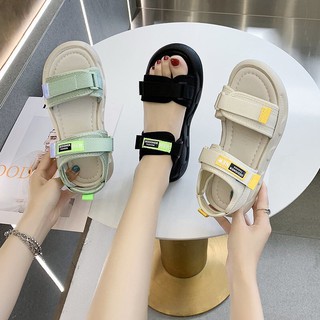 Sandal Nữ Quai Dán FIN Hàn Quốc Quai 3 Màu Hot Trend