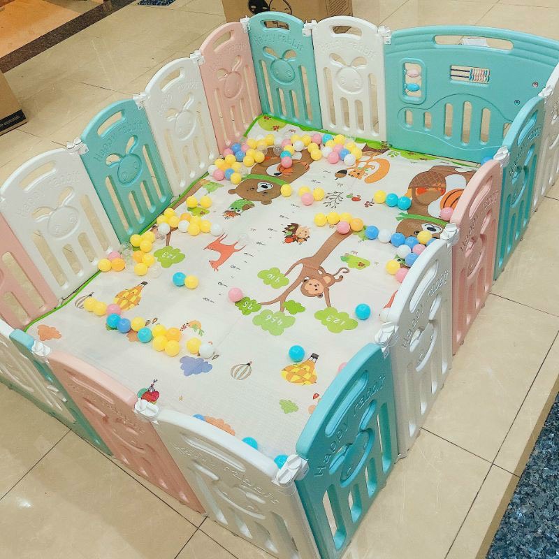 💘 Bộ quây cũi GẤP GỌN mẫu mới 2021 TẶNG THẢM, bóng ,giỏ💘