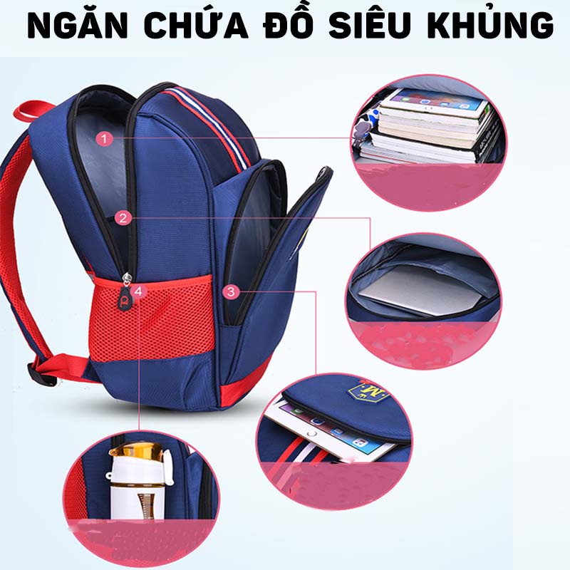 Cặp Balo học sinh tiểu học trường quốc tế chống thấm nước cao cấp