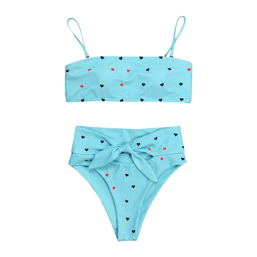 ❦woharyday❦Sexy Women Love Printed Bow Knot Bikini Push-Up Padded Swimwear Swimsuit Set | BigBuy360 - bigbuy360.vn