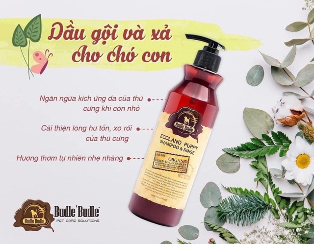 Budle Budle Dầu gội và xả cho chó 500ml - Xuất xứ Hàn Quốc