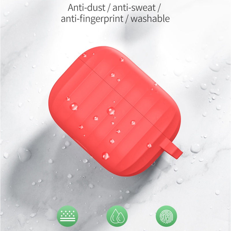 Vỏ bọc bảo vệ hộp sạc tai nghe bluetooth HOCO. WB20 bằng silicone mềm kèm móc khóa thích hợp cho Airpods Pro TWS