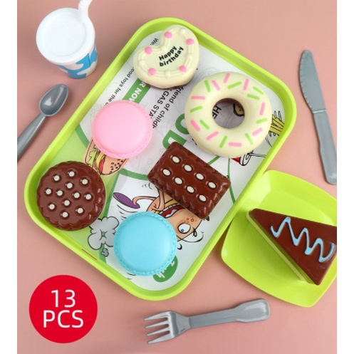 ZHAN QI TOYS Set đồ chơi thức ăn mô hình DIY mini hamburger sandwich khoai tây chiên dành cho trẻ em