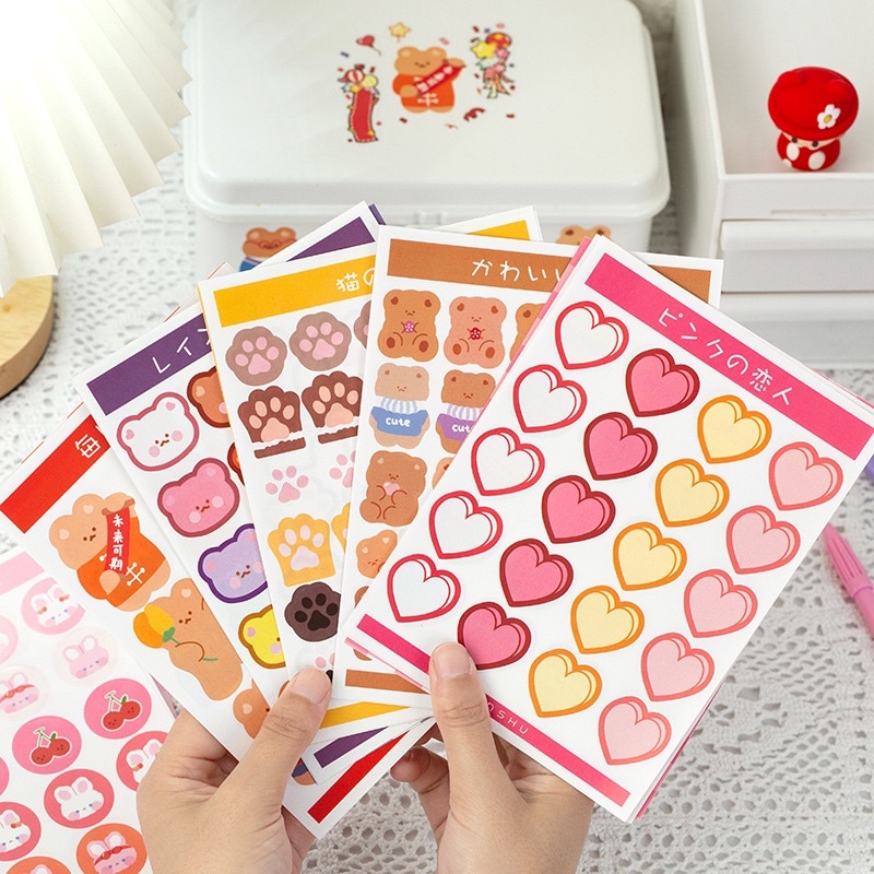 Set 2 tờ hoạ tiết trang trí dễ thương