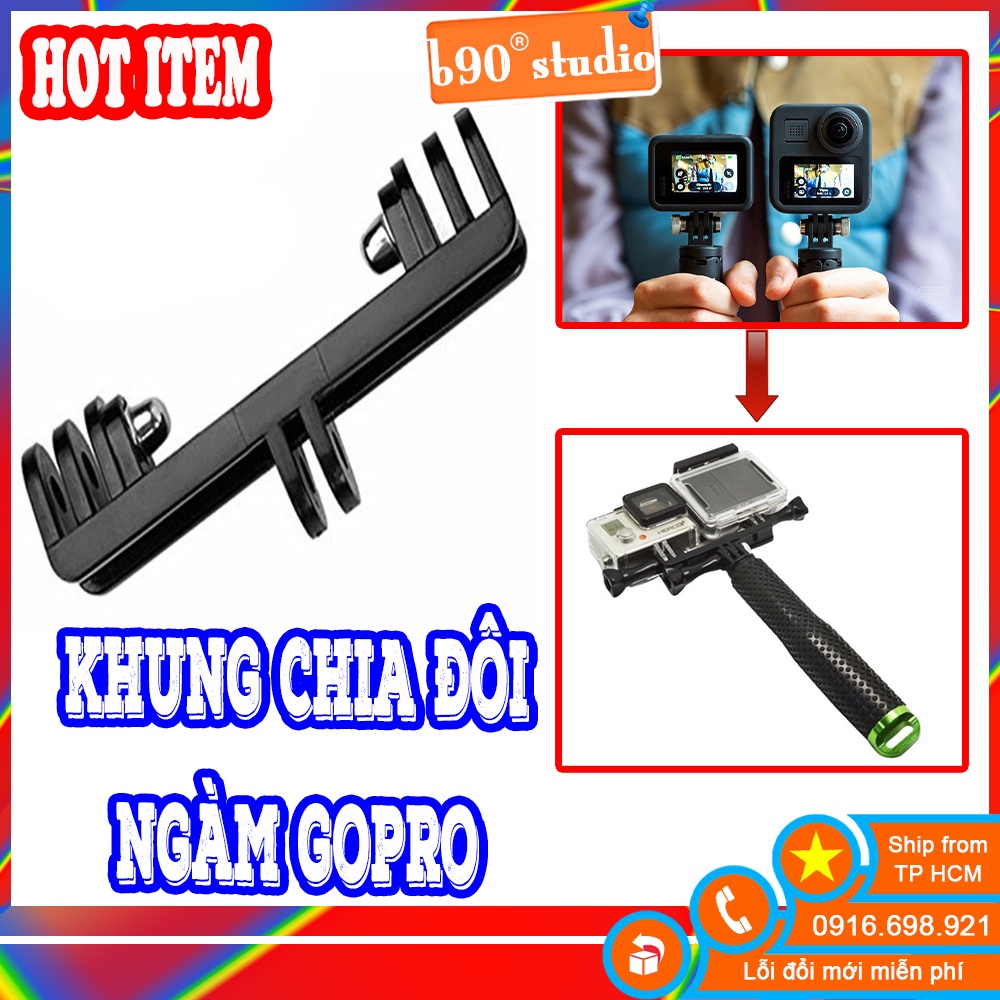 GIÁ SỈ  Khung Gắn Chia Đôi Gopro 7 6 5 4 3 2 1 Camera nhiều máy GP245