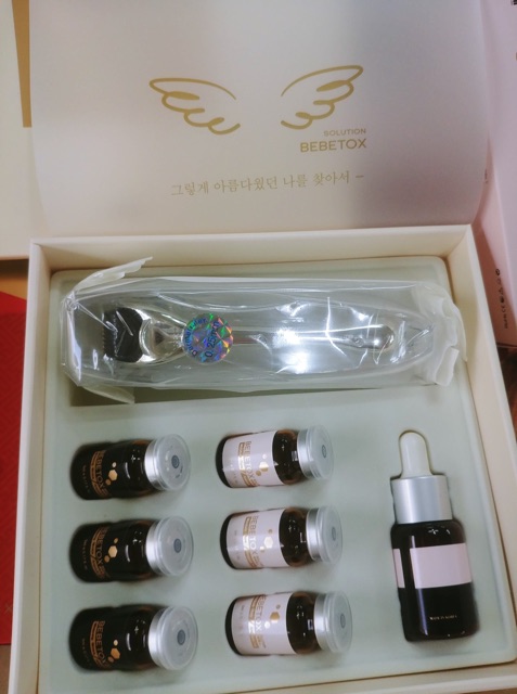 Set dưỡng da Bebetox cùng cây lăn kim Dermaruller của Hàn quốc sản phẩm chính hãng