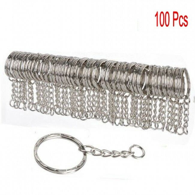 Set 100 vòng gắn chìa khóa màu bạc đơn giản thông dụng