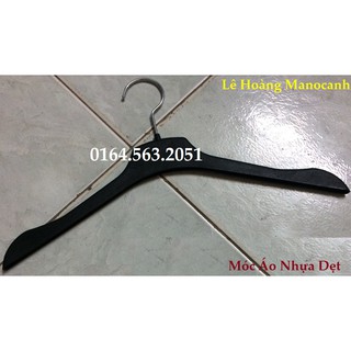 Móc Áo 10 Chiếc Nhựa Dẻo Dẹt Đen Treo Quần Áo Váy Nữ Người Lớn