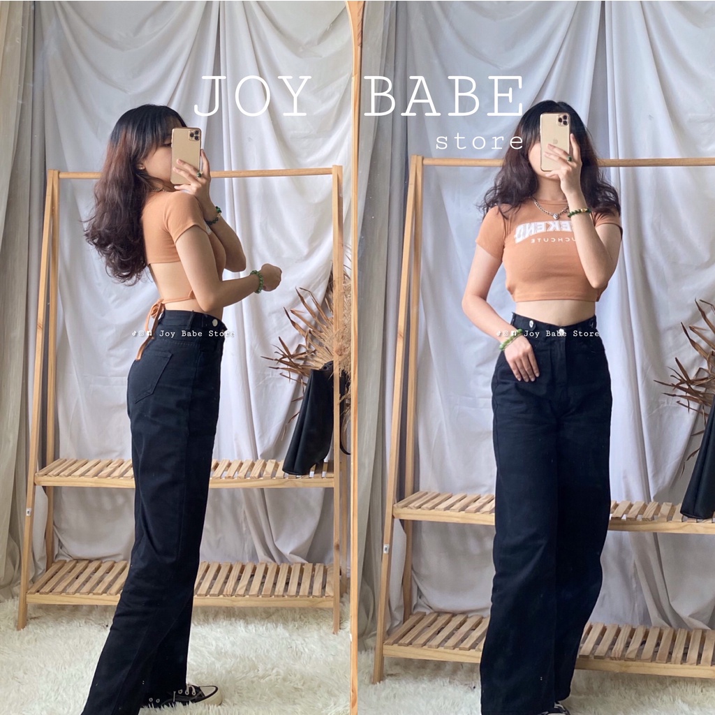 Áo croptop kiểu sexy JOY BABE form ôm🌹áo hở lưng, thun xịn hack dáng, crop top kieu tay ngắn CRON223 SALE
