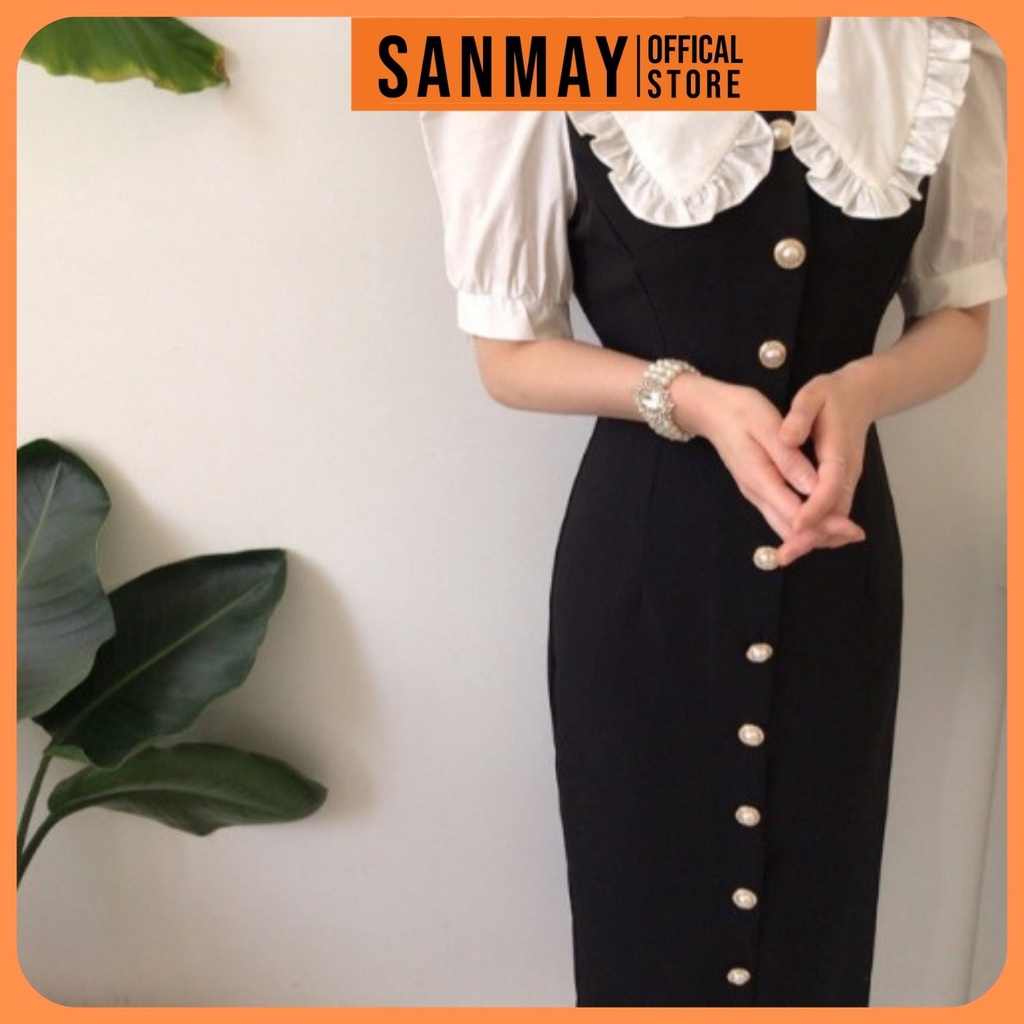 Đầm Dự Tiệc Sang Trọng SANMAY Váy Công Sở Nữ Cao Cấp Đi Cưới Thiết Kế Hàn Quốc Dáng Ôm Body VD018 | BigBuy360 - bigbuy360.vn