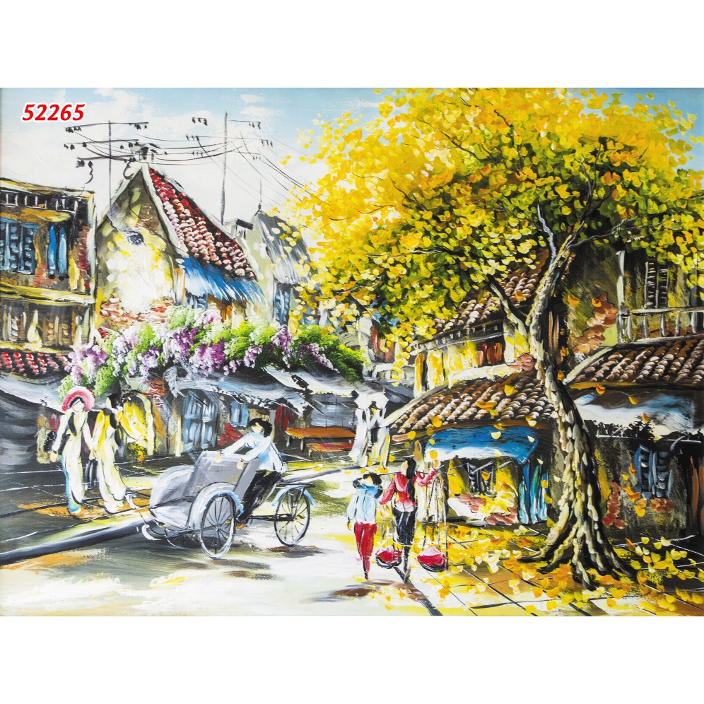 Tranh Dán tường 3D Phong Cảnh Làng Quê Việt Nam yên bình, ruộng bậc thang mẫu mới nhất, được ưa chuộng hiện nay