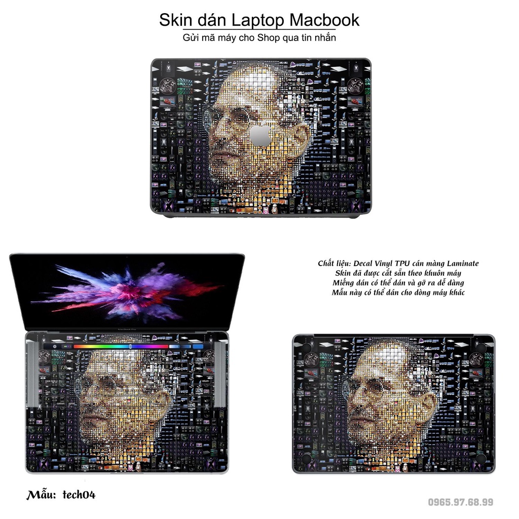 Skin dán Macbook mẫu Công nghệ (đã cắt sẵn, inbox mã máy cho shop)