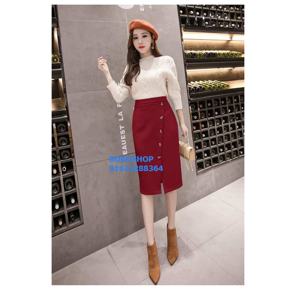 Chân Váy Nữ ❣️𝑭𝒓𝒆𝒆𝒔𝒉𝒊𝒑❣️ Chân Váy Phối Nút Sang Chảnh Helen - Hàng thiết kế phom chuẩn đẹp