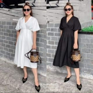 Đầm xếp li eo bigsize vintage