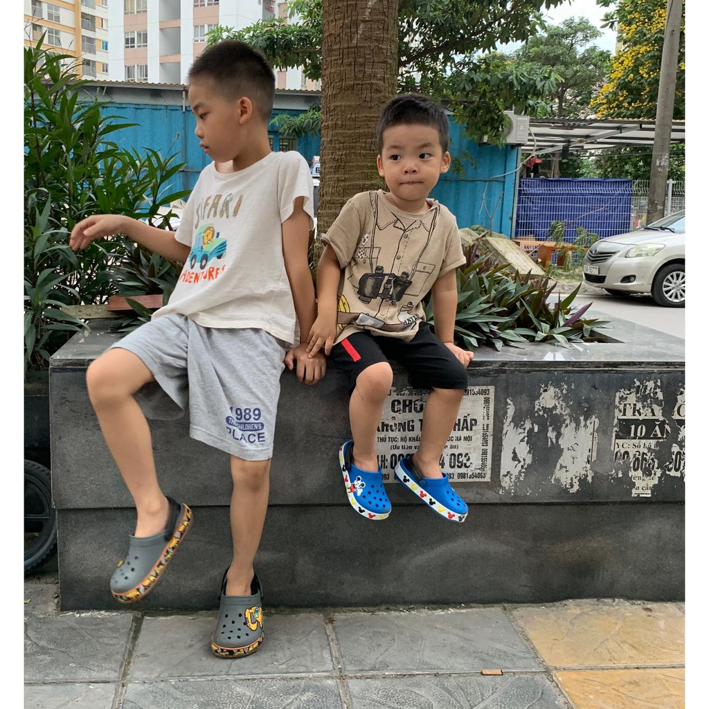 [Tặng jibit] - Sục Bé Trai - Dép Bít Đầu In Hình 3D Mickeyy êm mềm nhẹ, chống trơn trượt