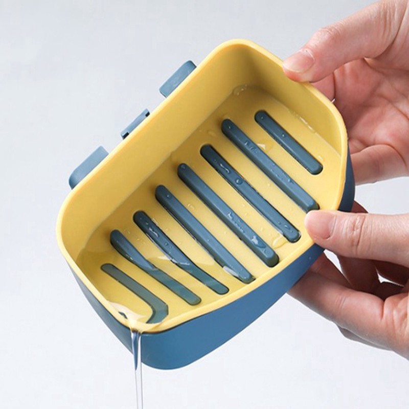 Wall Hanging Suction Soap Box /Non-marking Strong Viscosity Storage Basket /Free Punching Plastic Wall Hanging Paste Tray /Bathroom Kitchen Tool  Soap Dishes