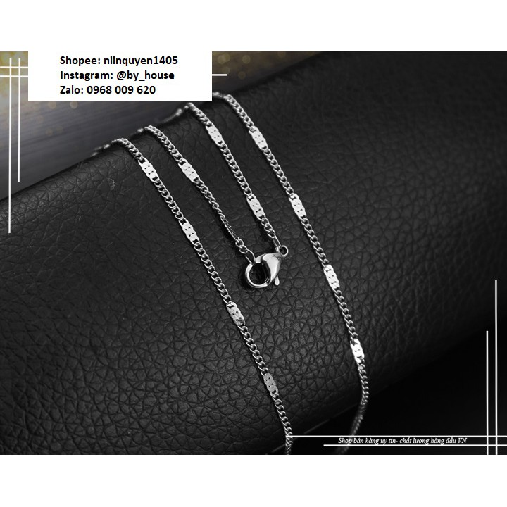 Dây chuyền inox nữ trơn xích cách điệu không gỉ