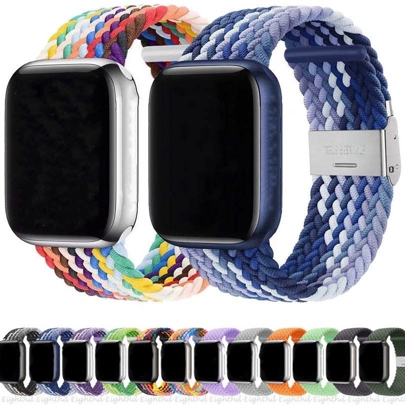 Dây Đeo Bằng Nylon Cho Đồng Hồ Thông Minh iWatch Series 7 6 SE 5 4 3 2 1 Kích Thước 41mm 45mm 44mm 42mm 40mm 38mm