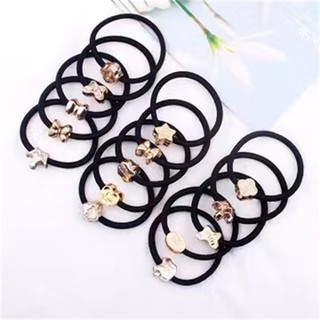 Dây cột tóc đính nơ họa tiết động vật dễ thương cho nữ