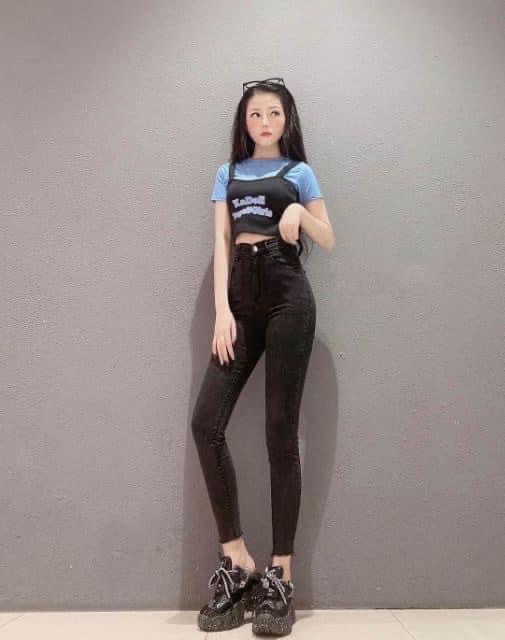 QUẦN JEANS CO GIÃN LƯNG CAO TÚI ỐP