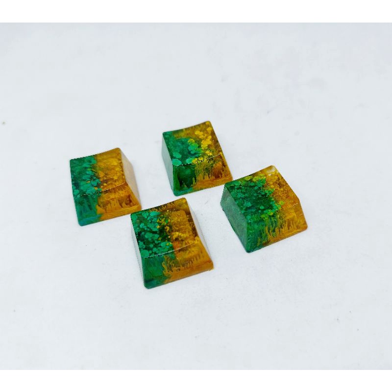 Set 4 keycap resin điều hướng màu xuân hạ trang trí bàn phím cơ