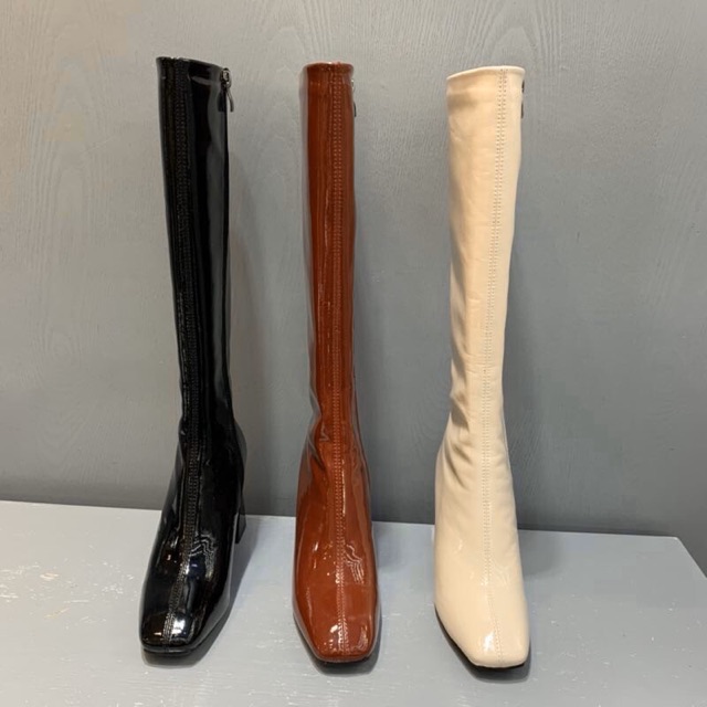 Bốt boot đùi da bóng gót vát fullbox hàng quảng châu cao cấp | BigBuy360 - bigbuy360.vn