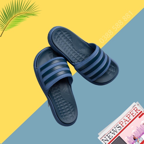 Dép Quai Ngang Thể Thao Adjdas Duramo SL Slide - Xanh Navy - Đen Sọc Trắng