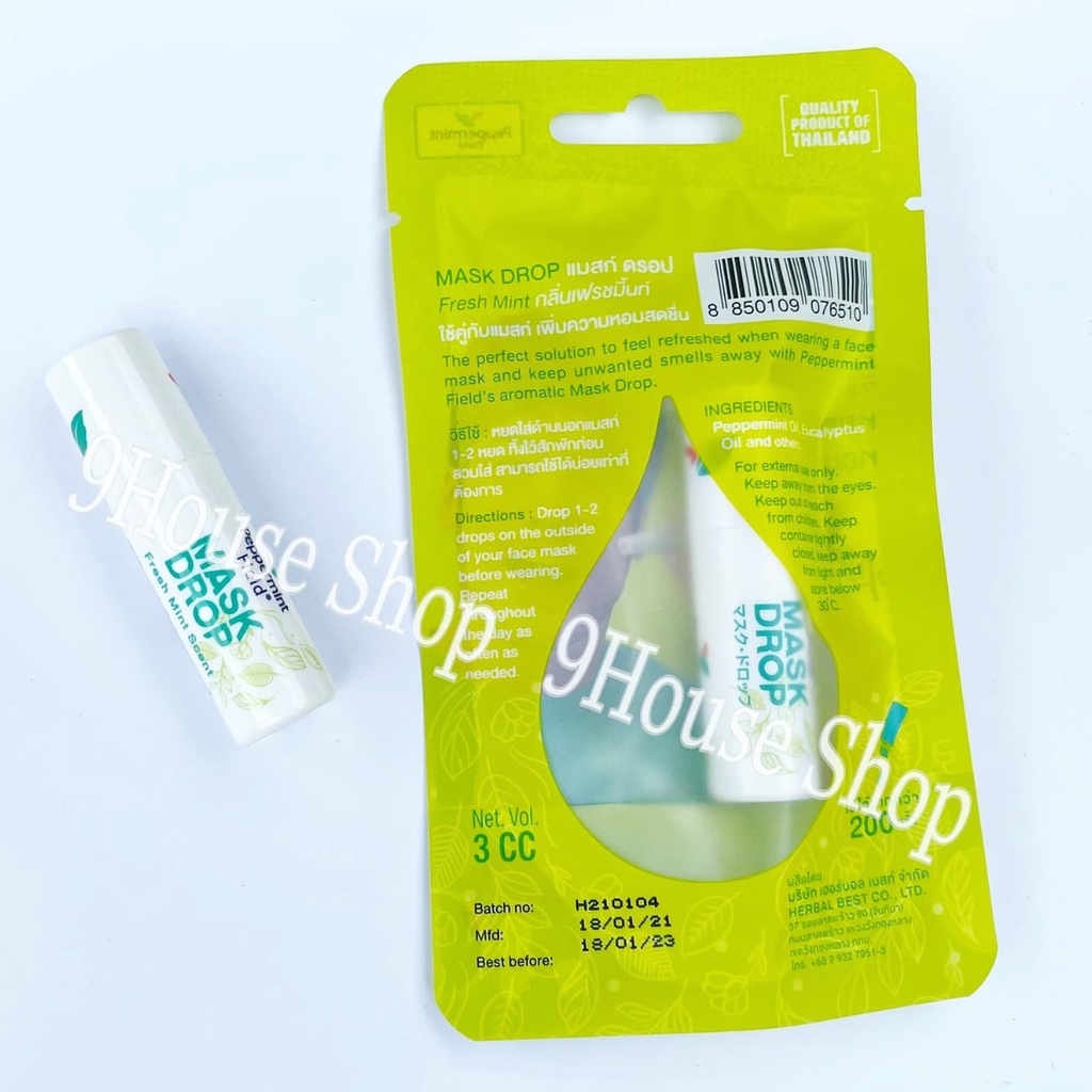 01 Dầu Bạc Hà Bôi Khẩu Trang MASK DROP Thái Lan 3ml