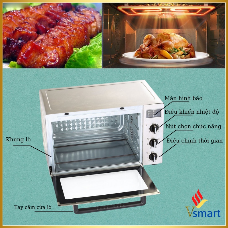 Lò nướng điện Hyundai HDE 3000S Dung Tích 30L,35L,45L - Lò vi sóng có nướng đa năng-Cam Kết Chính Hãng - BH12 Tháng