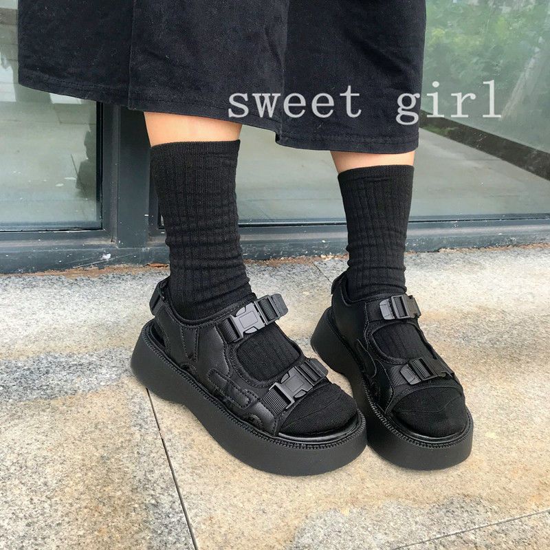 Dép Sandal quai ngang đế độn siêu đẹp phong cách Ulzzang