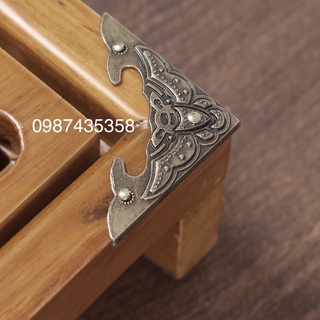 Khay trà tre nẹp đồng